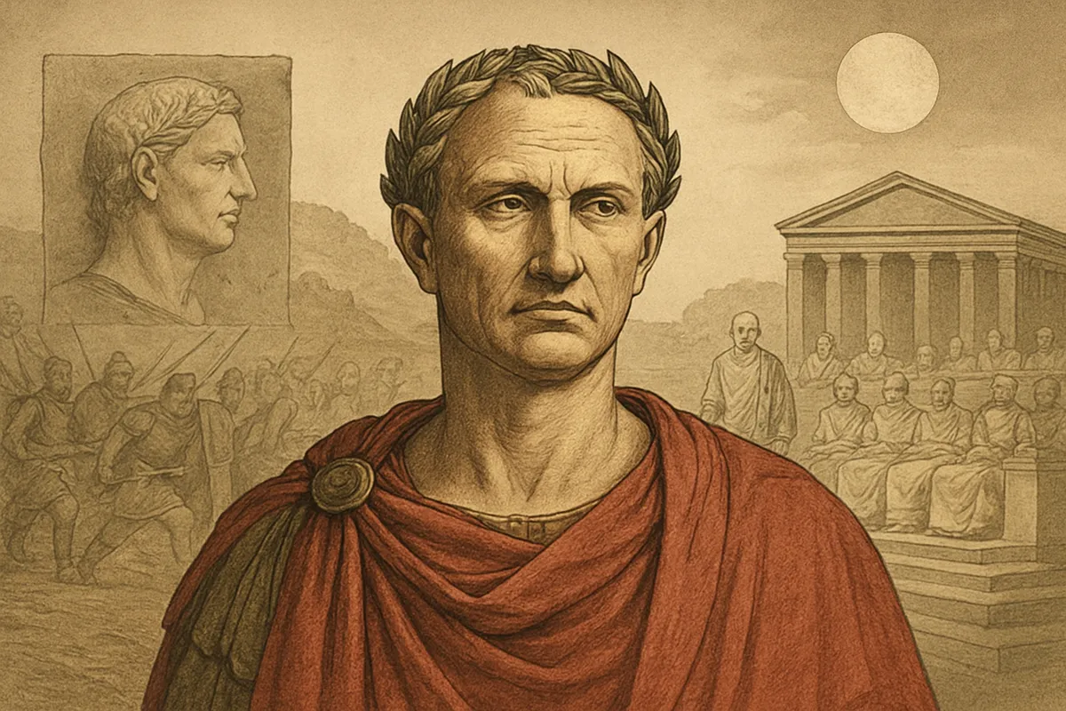 カエサル Julius Caesar ローマ 共和制 ポンペイウス 内戦 ガリア征服 独裁官 紀元前1世紀 元老院 暗殺 ブルートゥス イデスの月