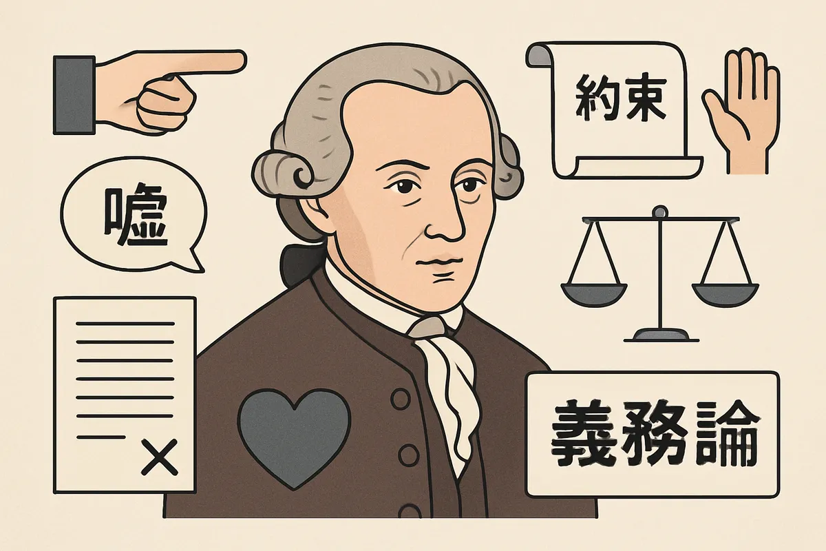 嘘 虚偽 約束 親切 義務論 カント倫理学 定言命法 道徳法則 理性 普遍性 行為の義務 kantian ethics 道徳的行為