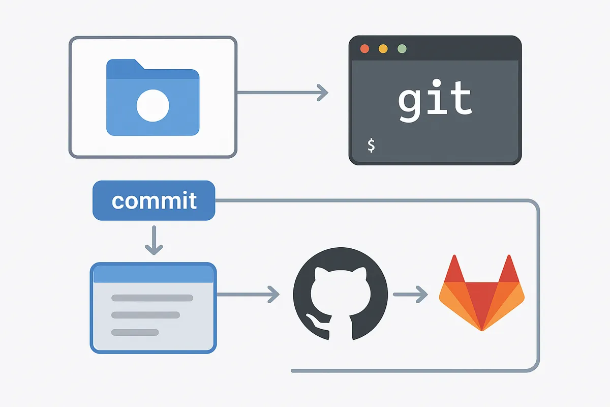 git初回コミット empty repository 作成 段階的手順 リポジトリ移行 GitHub GitLab バージョン管理 初期設定 コマンドライン
