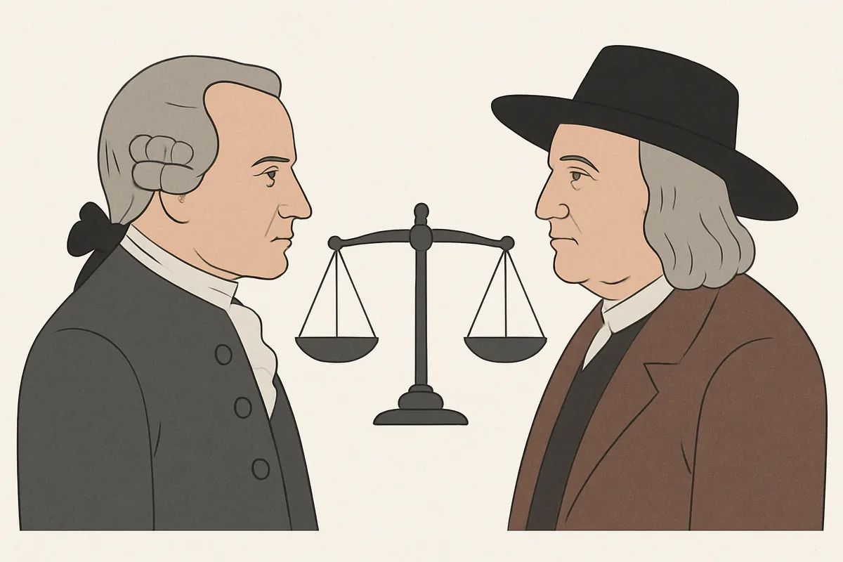 義務論 deontology 功利主義 utilitarianism 道徳哲学 倫理学 対立軸 カント Kant ベンサム Bentham 最大幸福原則 結果主義 義務の絶対性 行為の正当化