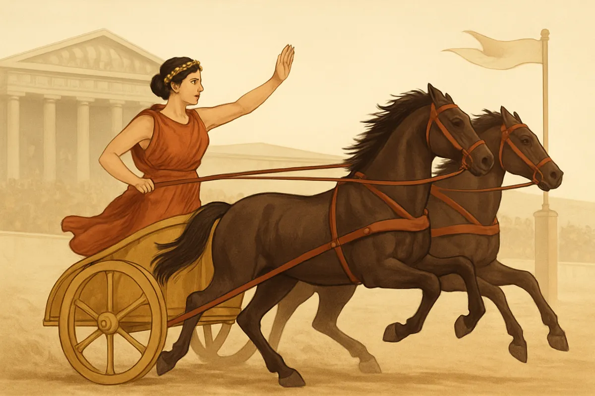 キュニスカ Cynisca スパルタ女性 戦車競技 古代オリンピック 紀元前396年 馬術 勝利者 女性初 古代ギリシャ 競技史