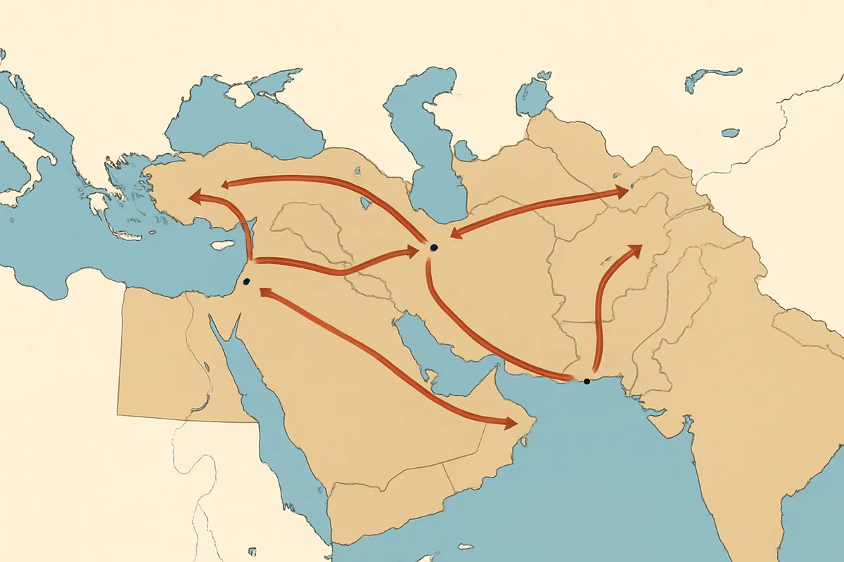 ペルシア帝国 アケメネス朝 侵攻ルート 要衝 地図 王道 領土拡張 古代 中東 メソポタミア ダレイオス1世 軍事戦略 遠征 satraps