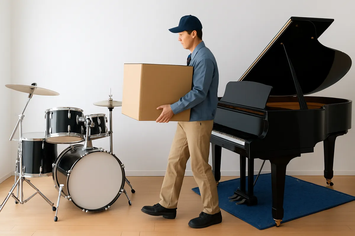 ドラム ピアノ 大型楽器 出張買取 搬送困難 自宅対応 楽器売却 買取方法選択 重量楽器 専門業者 運搬負担軽減 宅配不可