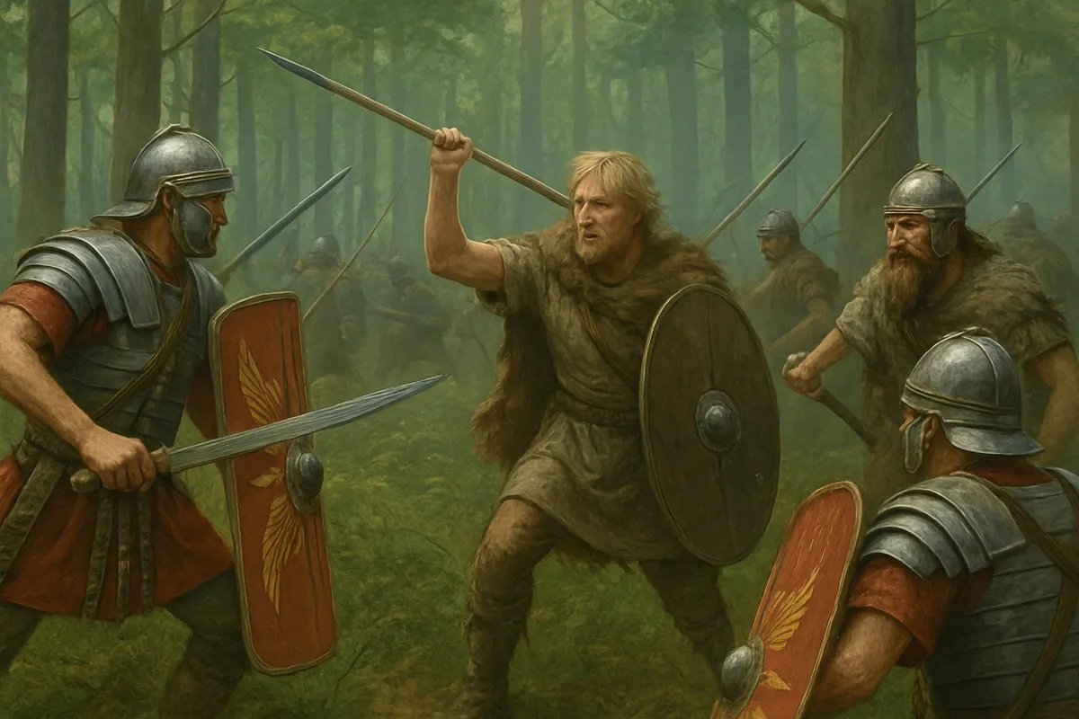 テウトブルク森の戦い Teutoburg Forest 9年 アルミニウス Arminius ゲルマン Germanic 三軍団滅亡 ローマ軍 装備 戦術 敗北 森林戦 ゲルマン部族 歴史的転換点