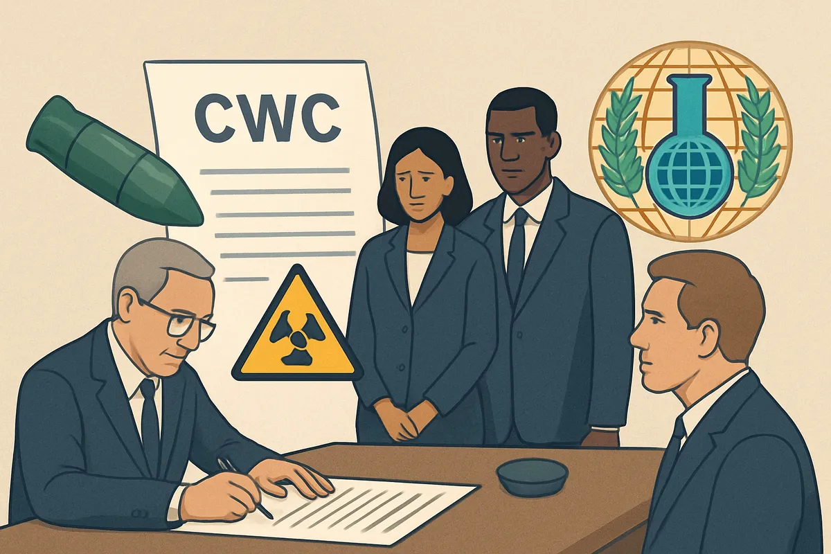 1997年 化学兵器禁止条約 CWC 発効 国際条約 軍縮 外交交渉 マスタードガス ノビチョク 締約国 検証体制 OPCW