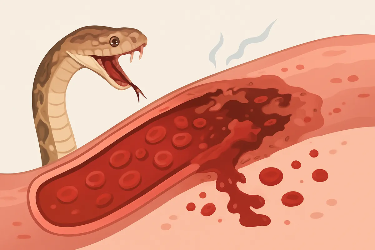 血管内皮障害 局所壊死 出血毒 hemotoxin 組織壊死 血管破壊 毒ヘビ venom 出血傾向 組織損傷 局所症状