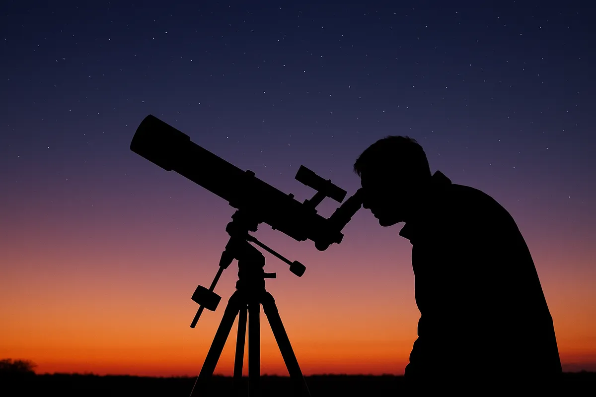 天体撮影の機材セットアップと星空撮影技法の実践シーン。