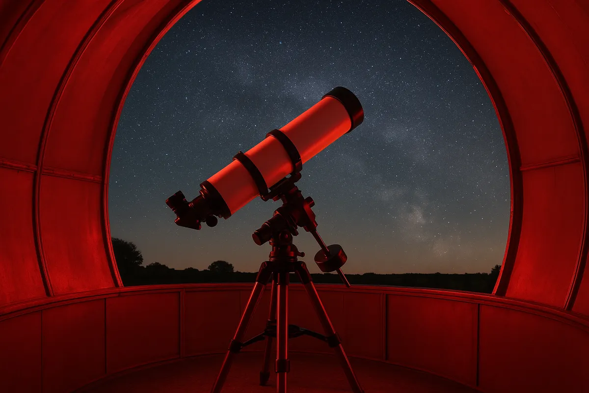 初心者向けの天体観測ガイドと星空観察の実践的な道具類及び観測シーン。