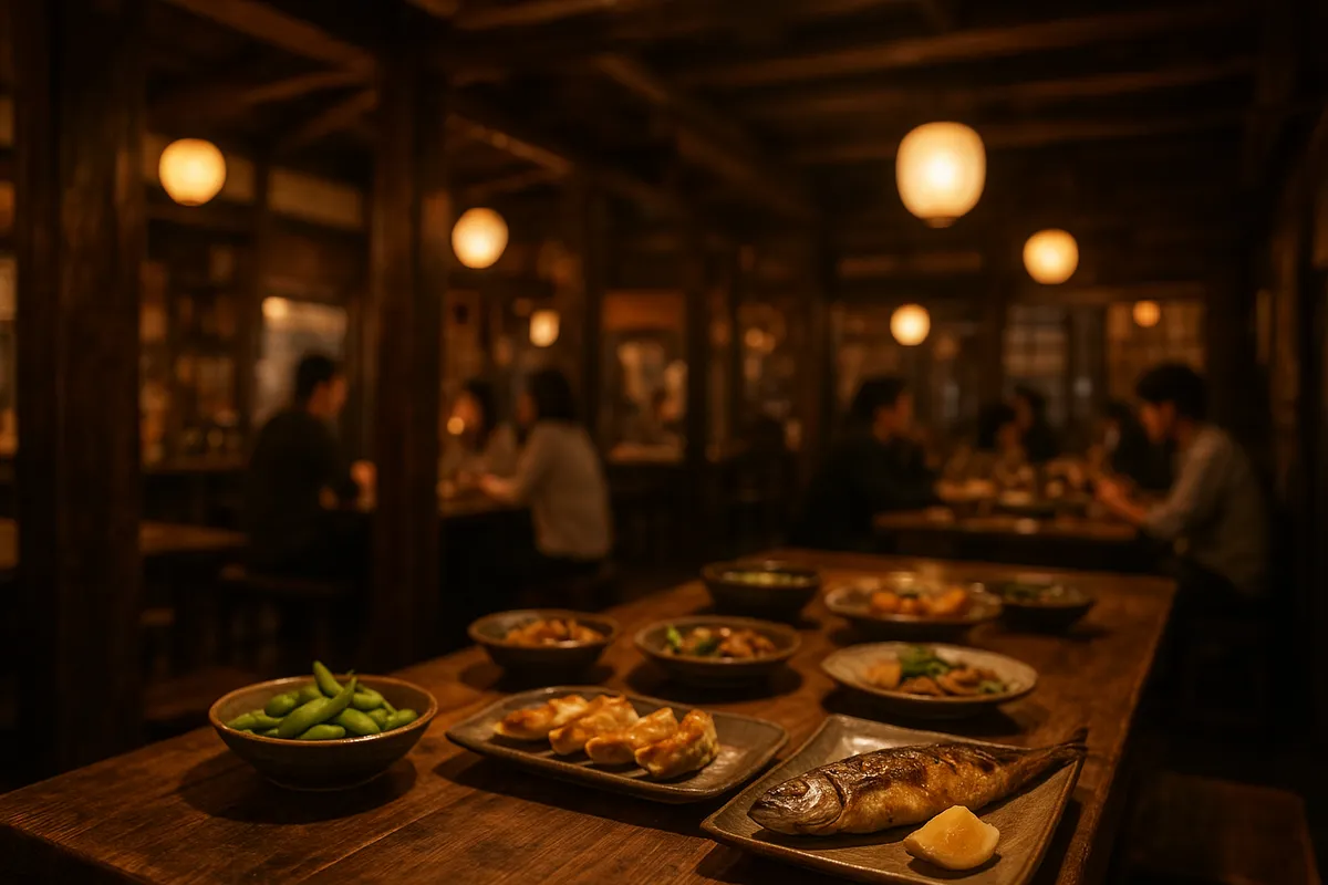 日本全国の多様なグルメスポットと料理シーンを紹介する画像群