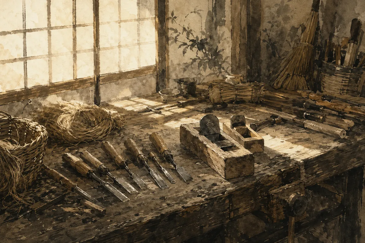 日本の伝統工芸の精神と美学を表現する抽象的なアート作品