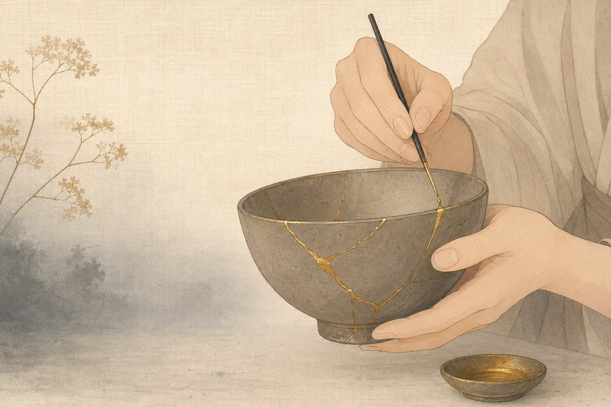 日本の伝統工芸の精神と美学を表現する抽象的なアート作品