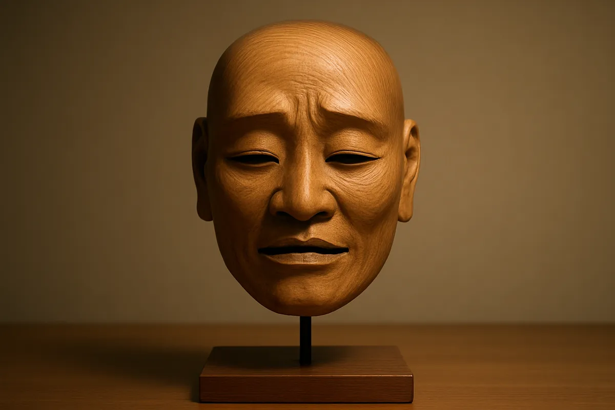 日本の伝統的な木彫り技法を示す、職人の手と様々な彫刻道具や完成作品。