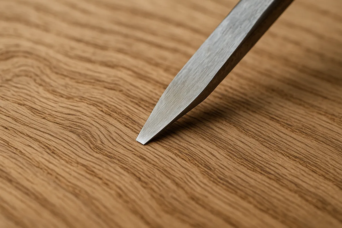 日本の伝統的な木彫り技法を示す、職人の手と様々な彫刻道具や完成作品。