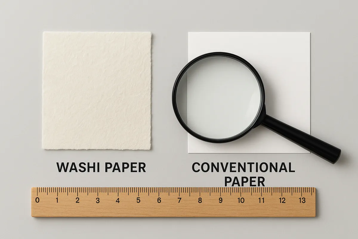 和紙の種類ごとの選び方と使い方を視覚的に示す複数の実例写真集。