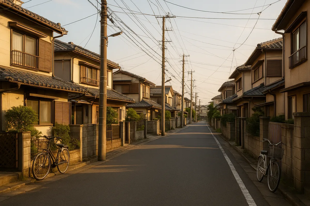 神奈川県と東京都南西部の住宅地域を示すリアルな風景と生活シーンの集合画像。