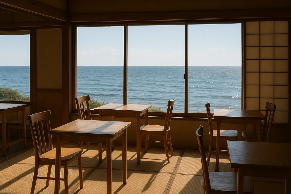 逗子の暮らしと風景を通じた地域コラムのための海辺の町の日常風景。