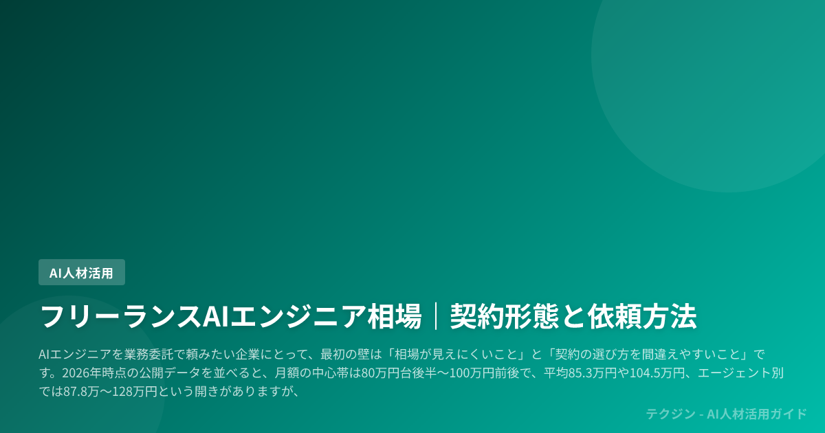 フリーランスAIエンジニア相場|契約形態と依頼方法
