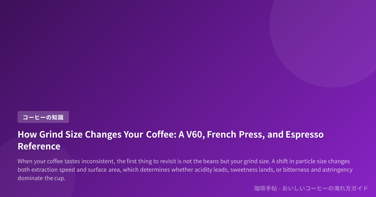 How Grind Size Changes Your Coffee: A V60, French Press, and Espresso ...