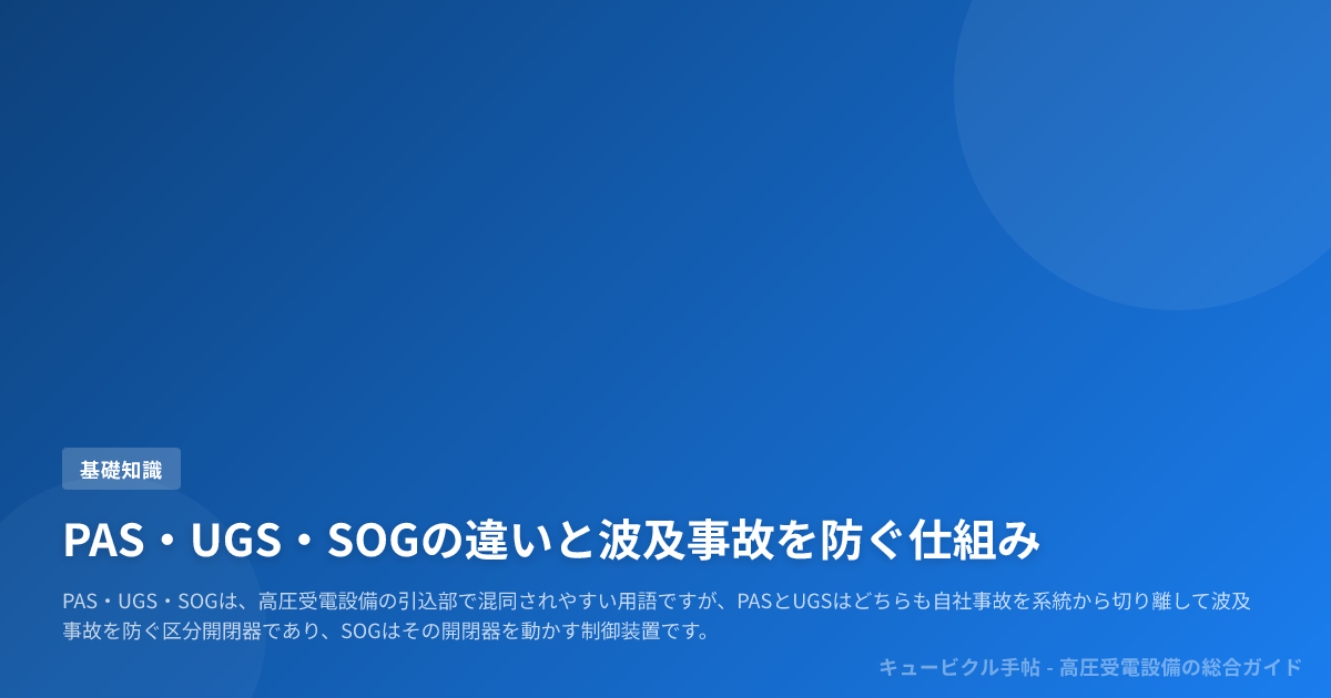 PAS・UGS・SOGの違いと波及事故を防ぐ仕組み