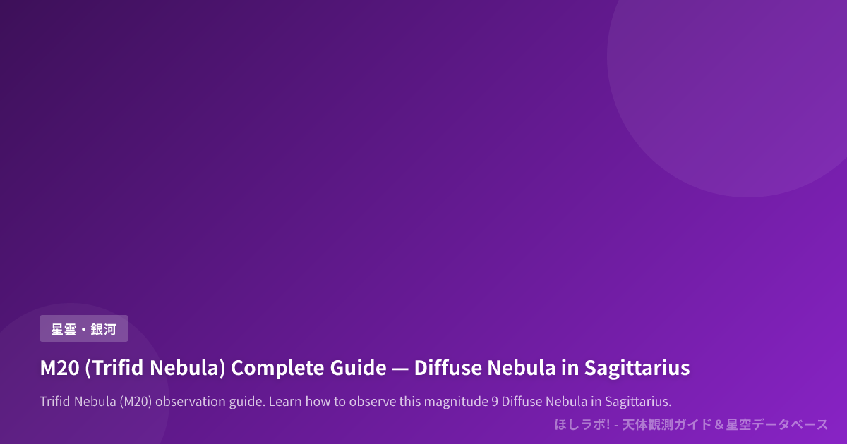 M20 (Trifid Nebula) Complete Guide — Diffuse Nebula in Sagittarius ...